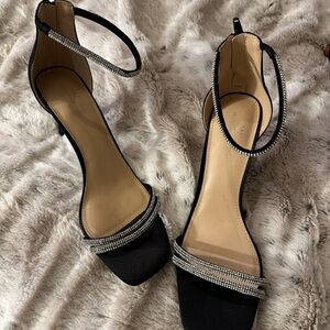 Worthington Black High Heels with Sleek Straps Size 11